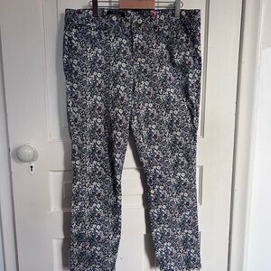 J. Crew Blue Floral Toothpick Pants size 31